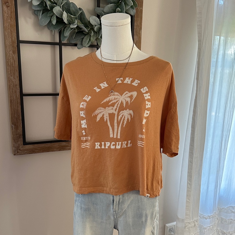 Rip Curl Women's Tan Palm Tree Tee